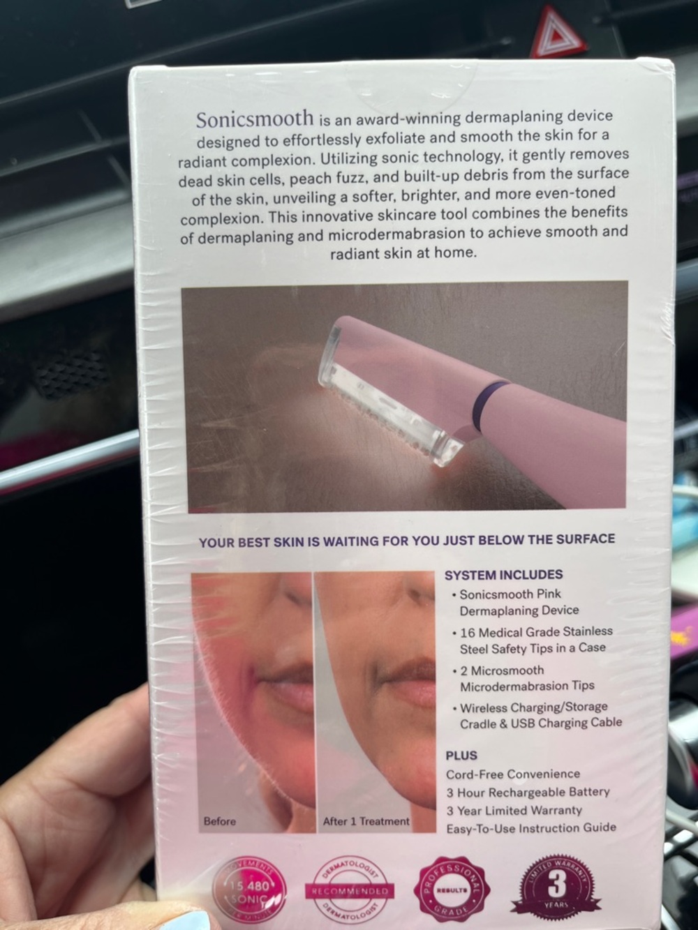 Michael Todd Beauty Sonicsmooth Pro+ Pink Sonic Dermaplaning Device - Picture 3 of 4